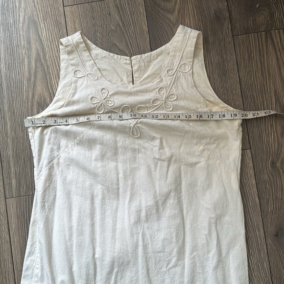 Vintage LA RUECA Cream colored Embroidered dress size large sleeveless maxi - Picture 4 of 7